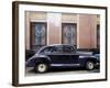 Vintage Car Parked Next to the Bacardi Rum Building in Havana, Cuba-Carol Highsmith-Framed Photo