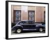 Vintage Car Parked Next to the Bacardi Rum Building in Havana, Cuba-Carol Highsmith-Framed Photo