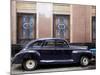 Vintage Car Parked Next to the Bacardi Rum Building in Havana, Cuba-Carol Highsmith-Mounted Photo