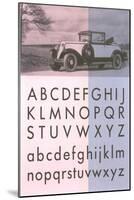 Vintage Car with Alphabet-null-Mounted Giclee Print