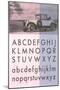Vintage Car with Alphabet-null-Mounted Giclee Print