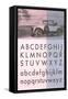 Vintage Car with Alphabet-null-Framed Stretched Canvas