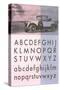 Vintage Car with Alphabet-null-Stretched Canvas