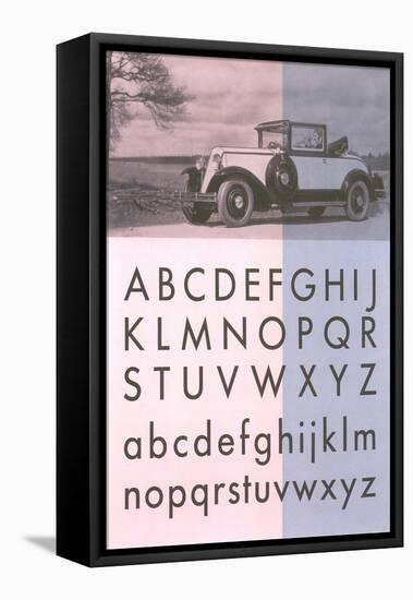 Vintage Car with Font Display-null-Framed Stretched Canvas