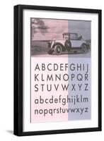 Vintage Car with Font Display-null-Framed Art Print