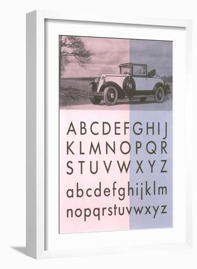 Vintage Car with Font Display-null-Framed Art Print