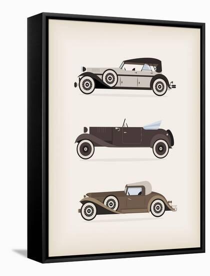 Vintage Car-vector pro-Framed Stretched Canvas