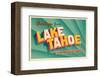 Vintage Card - Lake Tahoe CA-null-Framed Art Print