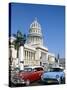 Vintage Cars and Capitol Building, Havana, Cuba-Steve Vidler-Stretched Canvas