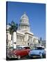 Vintage Cars and Capitol Building, Havana, Cuba-Steve Vidler-Stretched Canvas