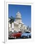 Vintage Cars and Capitol Building, Havana, Cuba-Steve Vidler-Framed Photographic Print