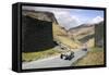 Vintage Cars Climbing Honister Pass, Lake District, Cumbria-Peter Thompson-Framed Stretched Canvas
