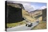 Vintage Cars Climbing Honister Pass, Lake District, Cumbria-Peter Thompson-Stretched Canvas