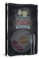 Vintage Chalk Breakfast Menu-Selenka-Stretched Canvas