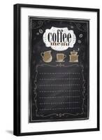 Vintage Chalk Coffee Menu-Selenka-Framed Art Print