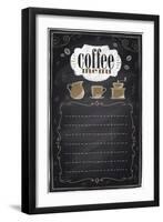 Vintage Chalk Coffee Menu-Selenka-Framed Art Print