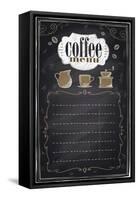 Vintage Chalk Coffee Menu-Selenka-Framed Stretched Canvas