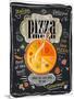 Vintage Chalk Pizza Menu-Selenka-Mounted Art Print