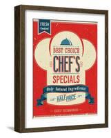 Vintage Chef`S Specials Poster-avean-Framed Art Print