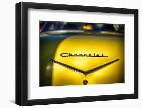 Vintage Chevrolet Trunk with Emblem-George Oze-Framed Photographic Print