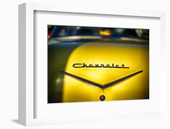Vintage Chevrolet Trunk with Emblem-George Oze-Framed Photographic Print