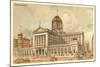 Vintage Chicago Post Office-null-Mounted Art Print