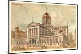 Vintage Chicago Post Office-null-Mounted Art Print