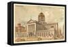 Vintage Chicago Post Office-null-Framed Stretched Canvas