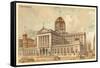 Vintage Chicago Post Office-null-Framed Stretched Canvas