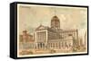 Vintage Chicago Post Office-null-Framed Stretched Canvas