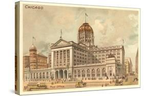 Vintage Chicago Post Office-null-Stretched Canvas