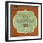 Vintage Christmas Background With Typography-Melindula-Framed Art Print