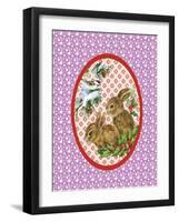 Vintage Christmas Bunnies-Effie Zafiropoulou-Framed Giclee Print