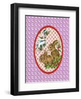 Vintage Christmas Bunnies-Effie Zafiropoulou-Framed Premium Giclee Print