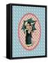 Vintage Christmas Card Girl with Umbrella 2-Effie Zafiropoulou-Framed Stretched Canvas