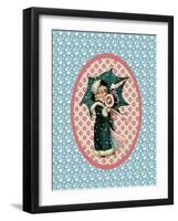 Vintage Christmas Card Girl with Umbrella 2-Effie Zafiropoulou-Framed Giclee Print