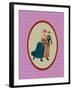 Vintage Christmas Card Ladies Skating 2-Effie Zafiropoulou-Framed Giclee Print