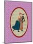 Vintage Christmas Card Ladies Skating 2-Effie Zafiropoulou-Mounted Giclee Print