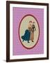 Vintage Christmas Card Ladies Skating 2-Effie Zafiropoulou-Framed Giclee Print