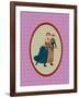 Vintage Christmas Card Ladies Skating 2-Effie Zafiropoulou-Framed Giclee Print