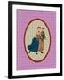 Vintage Christmas Card Ladies Skating 2-Effie Zafiropoulou-Framed Giclee Print