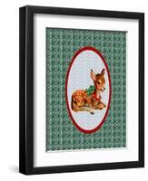 Vintage Christmas Deer-Effie Zafiropoulou-Framed Premium Giclee Print