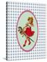 Vintage Christmas Girl with Hobby Horse-Effie Zafiropoulou-Stretched Canvas