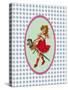 Vintage Christmas Girl with Hobby Horse-Effie Zafiropoulou-Stretched Canvas