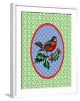 Vintage Christmas Robin-Effie Zafiropoulou-Framed Giclee Print