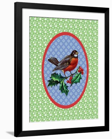 Vintage Christmas Robin-Effie Zafiropoulou-Framed Giclee Print