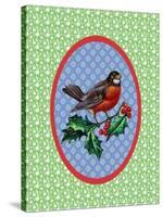 Vintage Christmas Robin-Effie Zafiropoulou-Stretched Canvas