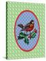 Vintage Christmas Robin-Effie Zafiropoulou-Stretched Canvas