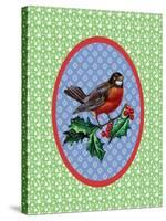 Vintage Christmas Robin-Effie Zafiropoulou-Stretched Canvas