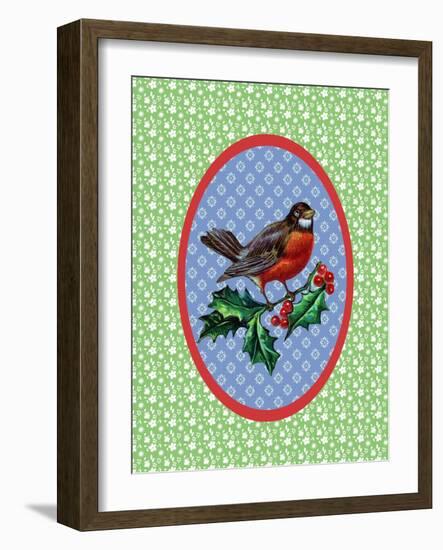 Vintage Christmas Robin-Effie Zafiropoulou-Framed Giclee Print